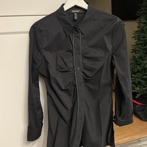 Ellen Tracey Leather trim blouse